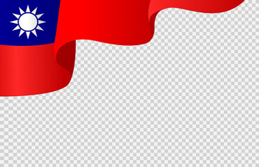 Waving flag of Taiwan isolated  on png or transparent  background,Symbol of Taiwan,template for banner,card,advertising ,promote, vector illustration top gold medal sport winner country