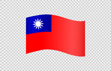 Waving flag of Taiwan isolated  on png or transparent  background,Symbol of Taiwan,template for banner,card,advertising ,promote, vector illustration top gold medal sport winner country