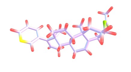 Abiraterone molecular structure isolated on white