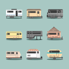 set of camper or caravan