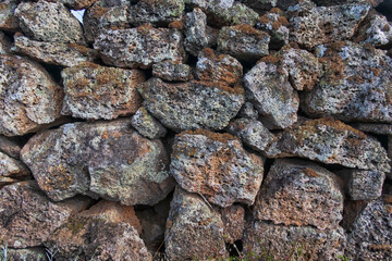 Pattern on an old stone wall
