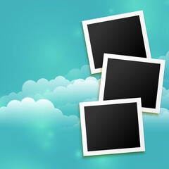 photo frames background with clouds