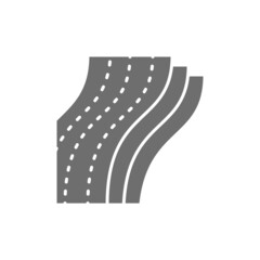 Three-layer toilet paper, napkin grey icon. Isolated on white background