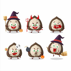Halloween expression emoticons with cartoon character of manchurian walnut