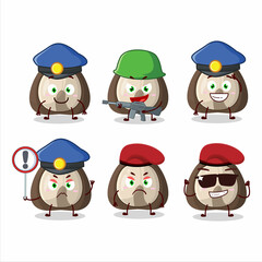 A dedicated Police officer of manchurian walnut mascot design style