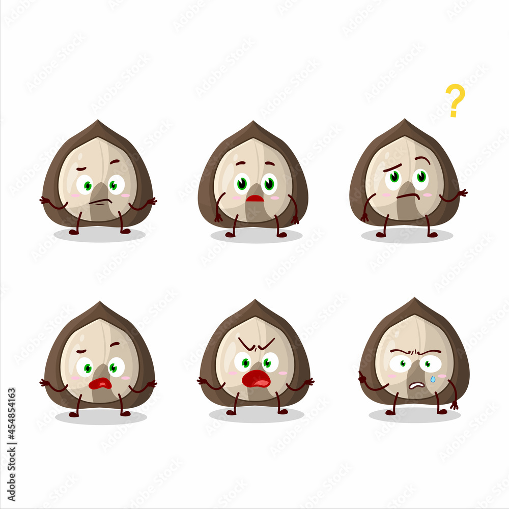 Poster Cartoon character of manchurian walnut with what expression