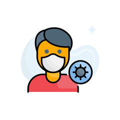 Respirator Mask vector filled outline icon style illustration. EPS 10 file