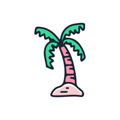 Palm tree in retro style. illustration for t shirt, poster, logo, sticker, or apparel merchandise.