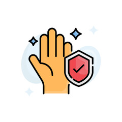 Protection vector filled outline icon style illustration. EPS 10 file