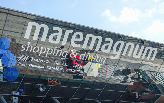 Modern Maremagnum Shopping Center at Port Vell Barcelona