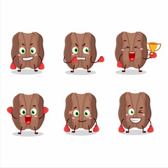 A sporty pecans boxing athlete cartoon mascot design