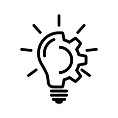 Light bulb with gear icon