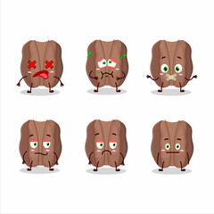 Pecans cartoon in character with nope expression