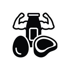 Black solid icon for proteins