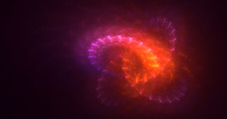 3D rendering abstract multicolor fractal light background