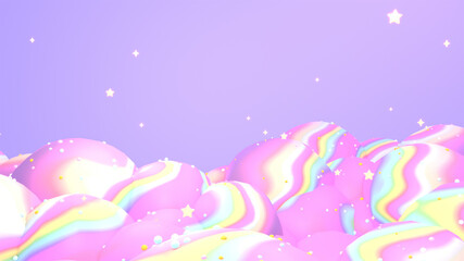 3d rendered rainbow wave mountains.