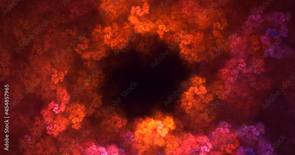 Wall mural 3d rendering abstract multicolor fractal light background