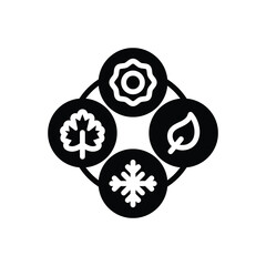 Black solid icon for seasonal