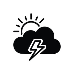 Black solid icon for partly