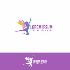 Fototapeta premium cute little fairy logo vector design vector illustration