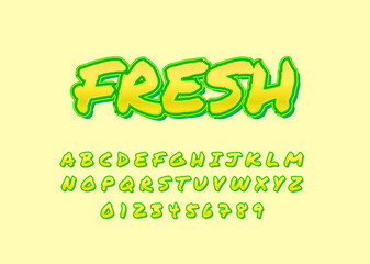 Fresh and nature style Custom font alphabet letters and numbers