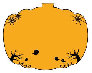 ハロウィン　かぼちゃの形をしたシルエットフレーム