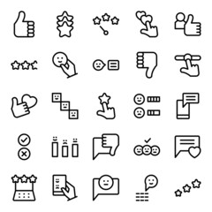 Customer Feedback Icon Set - Vector Illustration . Feedback, Review, Like, Star, Rate Icons .