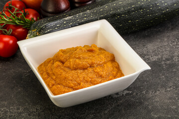 Vegetarian cuisine - Zucchini puree with herbs