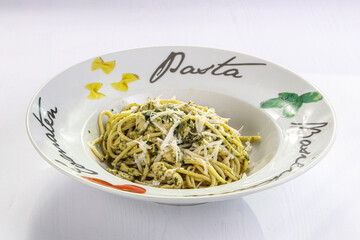 Pasta with chicken and pesto