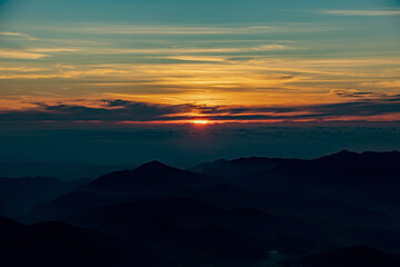 sunset in the mountains