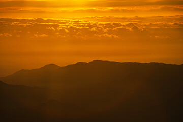 sunset in the mountains