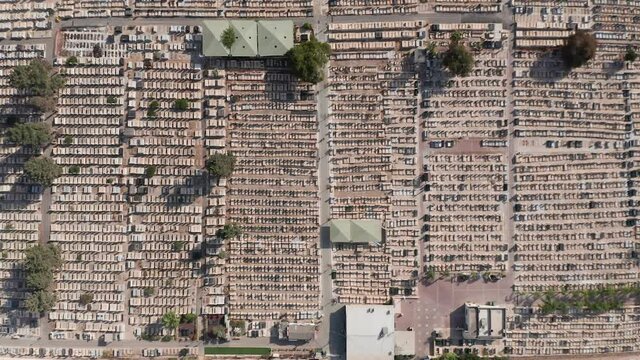 Jewish cemetery of Tel Afek, High altitude aerial view.
