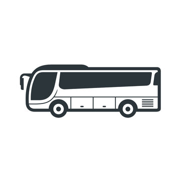 simple illustration of bus, bus icon, vector art.