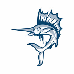 Marlin fish logo template design vector illustration