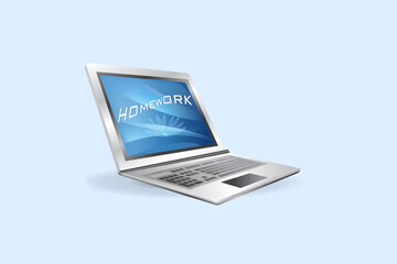 Computer laptop homework concept vector image graphic design