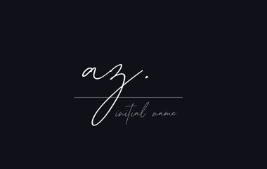 Stylish and elegant letter AZ with dark blue background signature logo for company name or initial 