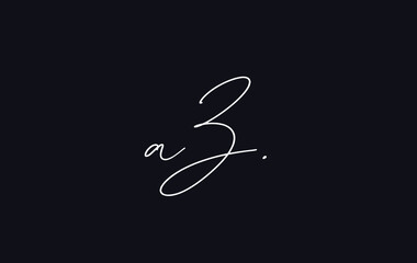 Stylish and elegant letter AZ with dark blue background signature logo for company name or initial 