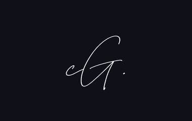 Stylish and elegant letter CG with dark blue background signature logo for company name or initial 