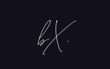 Stylish and elegant letter BX with dark blue background signature logo for company name or initial 