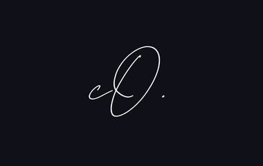 Stylish and elegant letter CO with dark blue background signature logo for company name or initial 