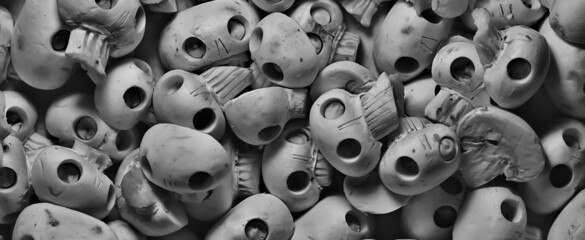 background abstract mushrooms skull day of the dead halloween decoration