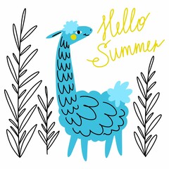 Vector illustration of alpaca