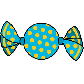 recommend clip art: ハロウィンのあめ玉（水玉・アウトラインあり）