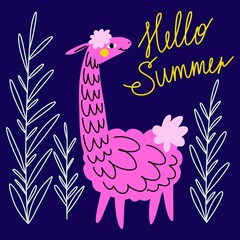 Vector illustration of alpaca