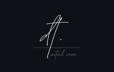 Obraz premium Stylish and elegant letter DT with dark blue background signature logo for company name or initial 