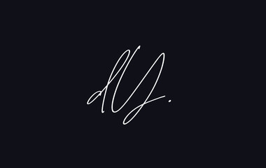 Stylish and elegant letter DY with dark blue background signature logo for company name or initial 