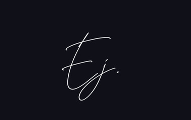 Stylish and elegant letter EJ with dark blue background signature logo for company name or initial 