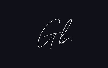Obraz premium Stylish and elegant letter GB with dark blue background signature logo for company name or initial 