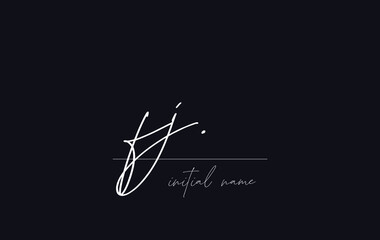 Stylish and elegant letter FJ with dark blue background signature logo for company name or initial 
