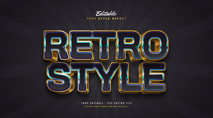 Colorful Retro Text Style with 3D Embossed Effect. Editable Text Style Effect